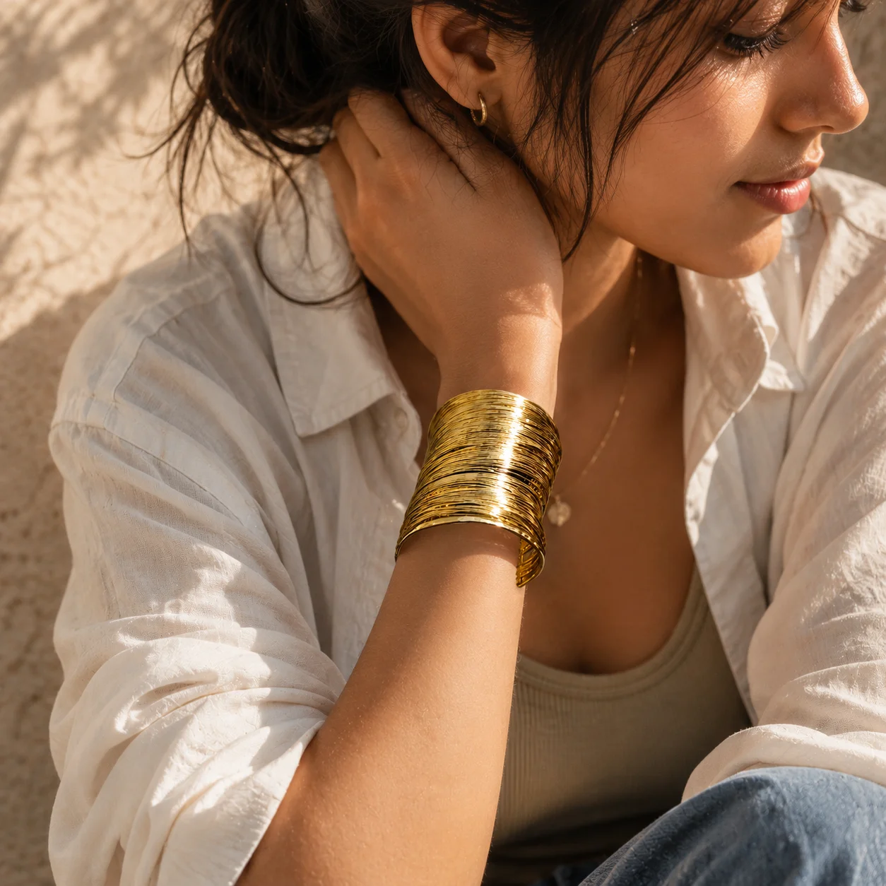 Aurora Luxe Gold Cuff - Image 2