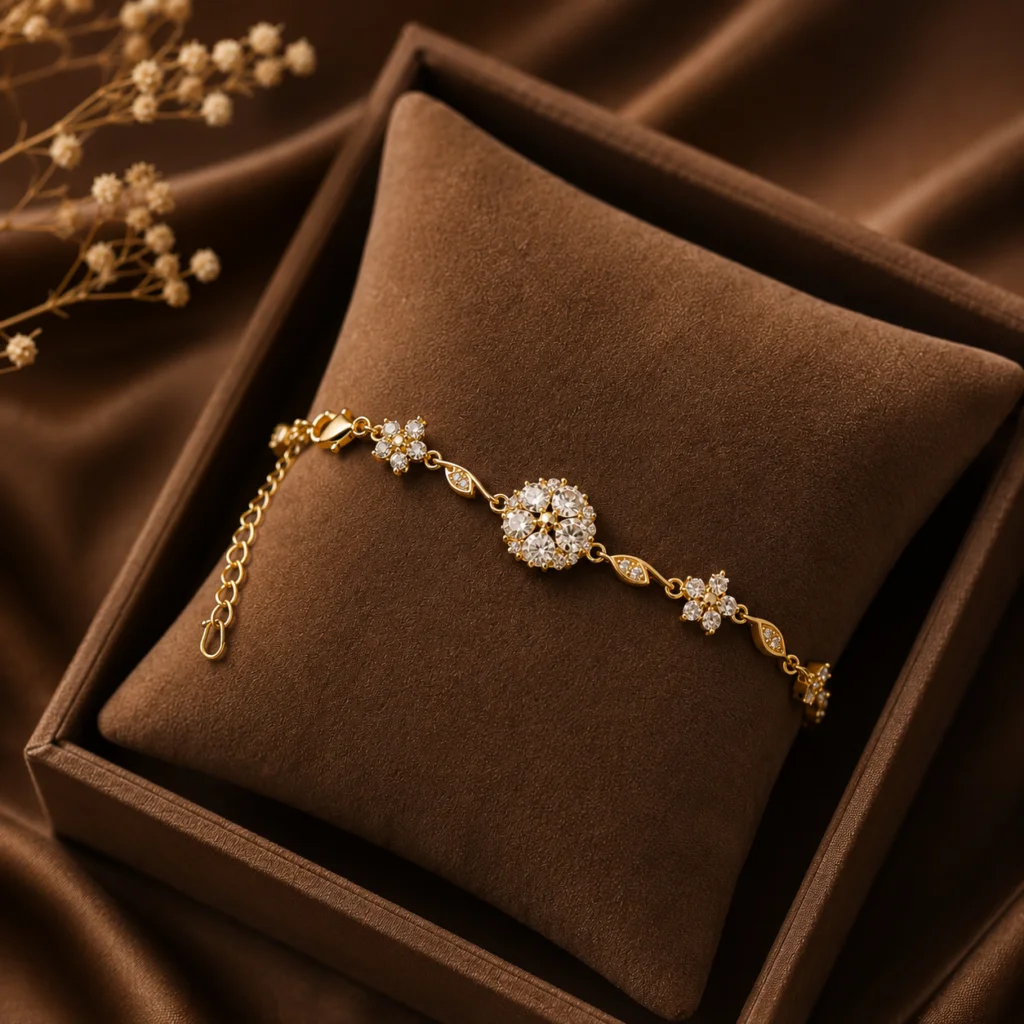 Floral Radiance Gold Bracelet