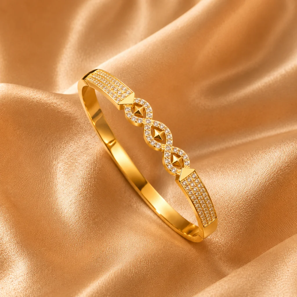 Radiant Geometry Gold‑Tone Bracelet
