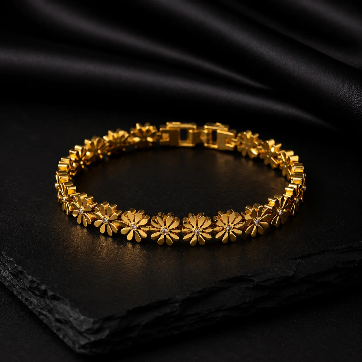 Golden Bloom Link Bracelet - Image 2