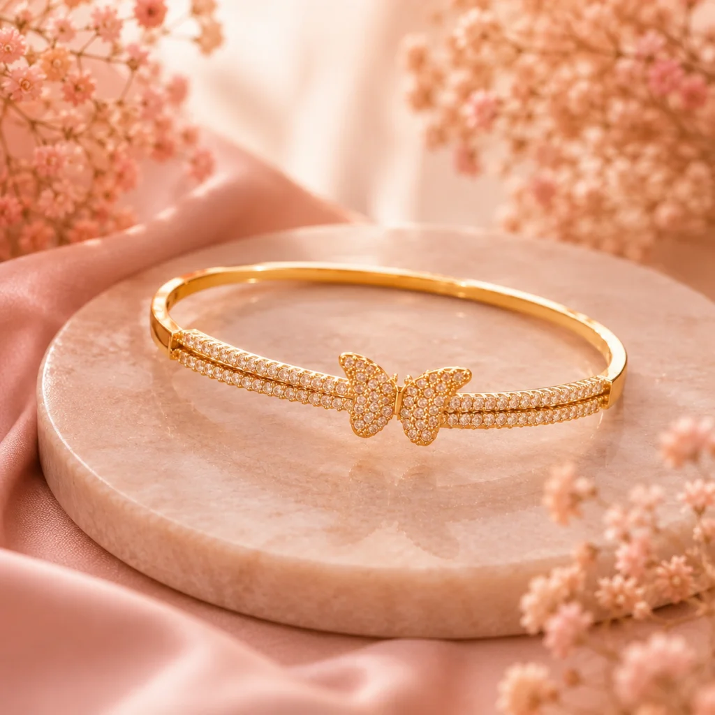 Ocean Monarch Butterfly Gold Bracelet
