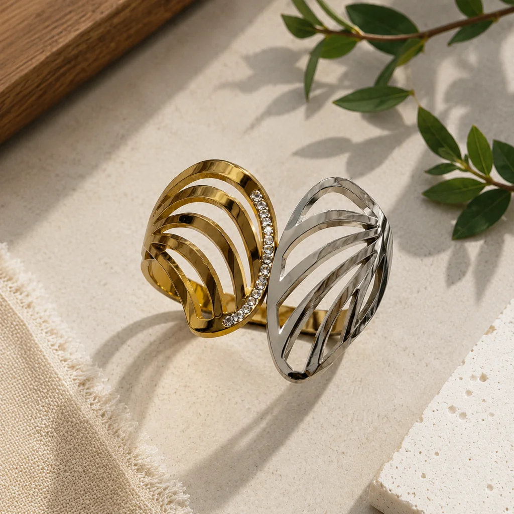 Dual Harmony Sculpted Bracelet