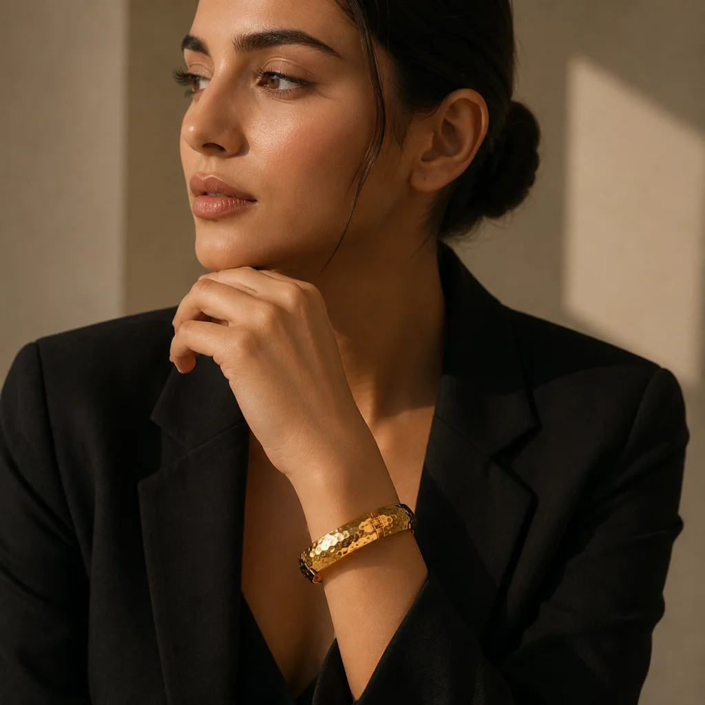 Golden Horizon Hammered Bracelet