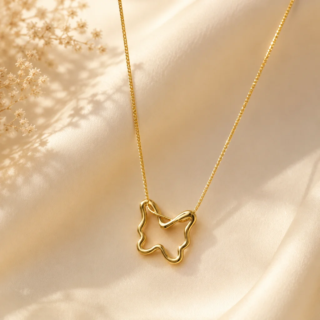 Butterfly Whisper Gold‑Plated Pendant