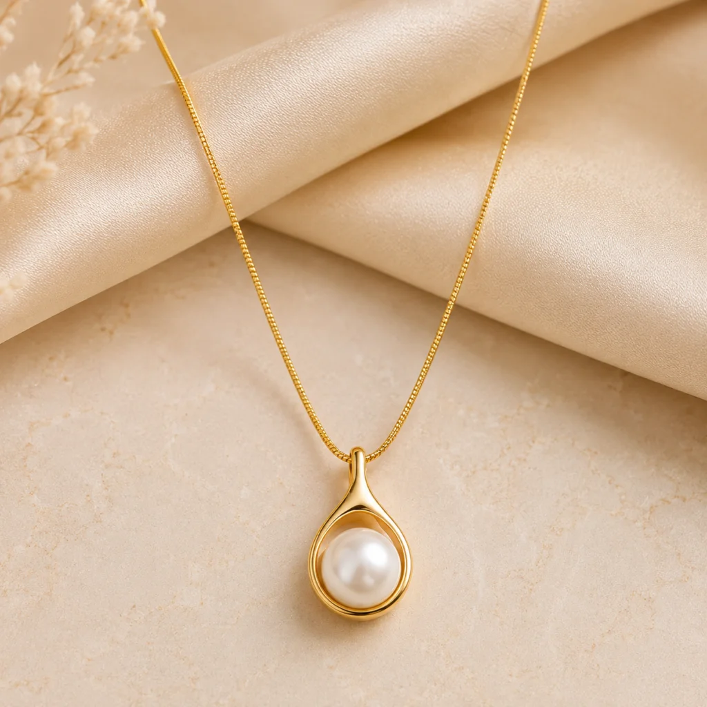 Pearl Glow Gold‑Plated Pendant