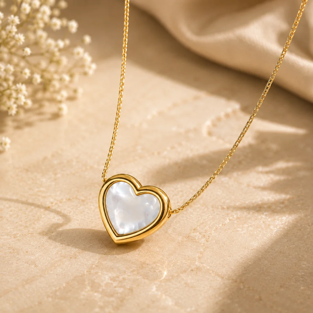 Heart of Pearl Gold‑Plated Pendant