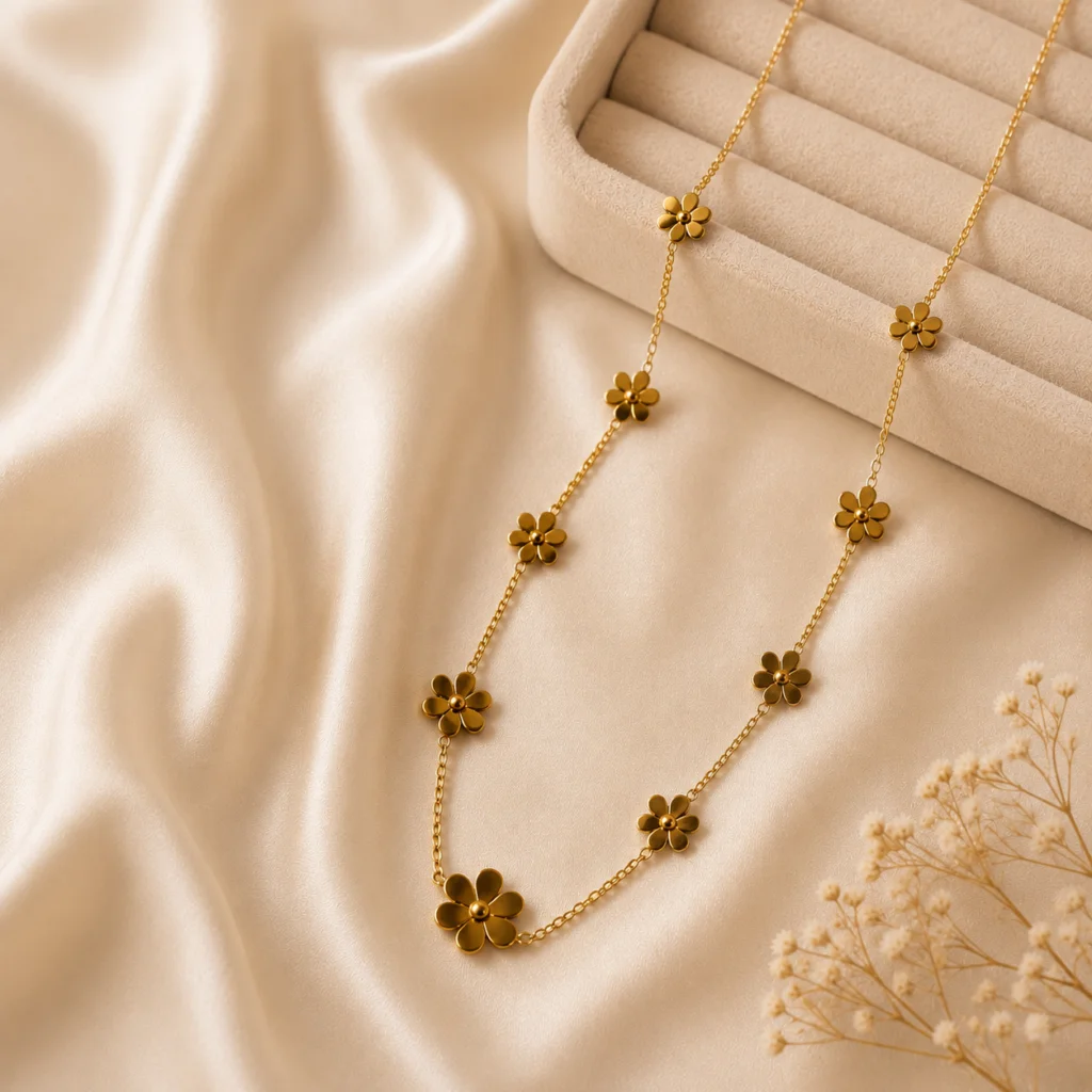 Bloom Charm Gold‑Plated Necklace