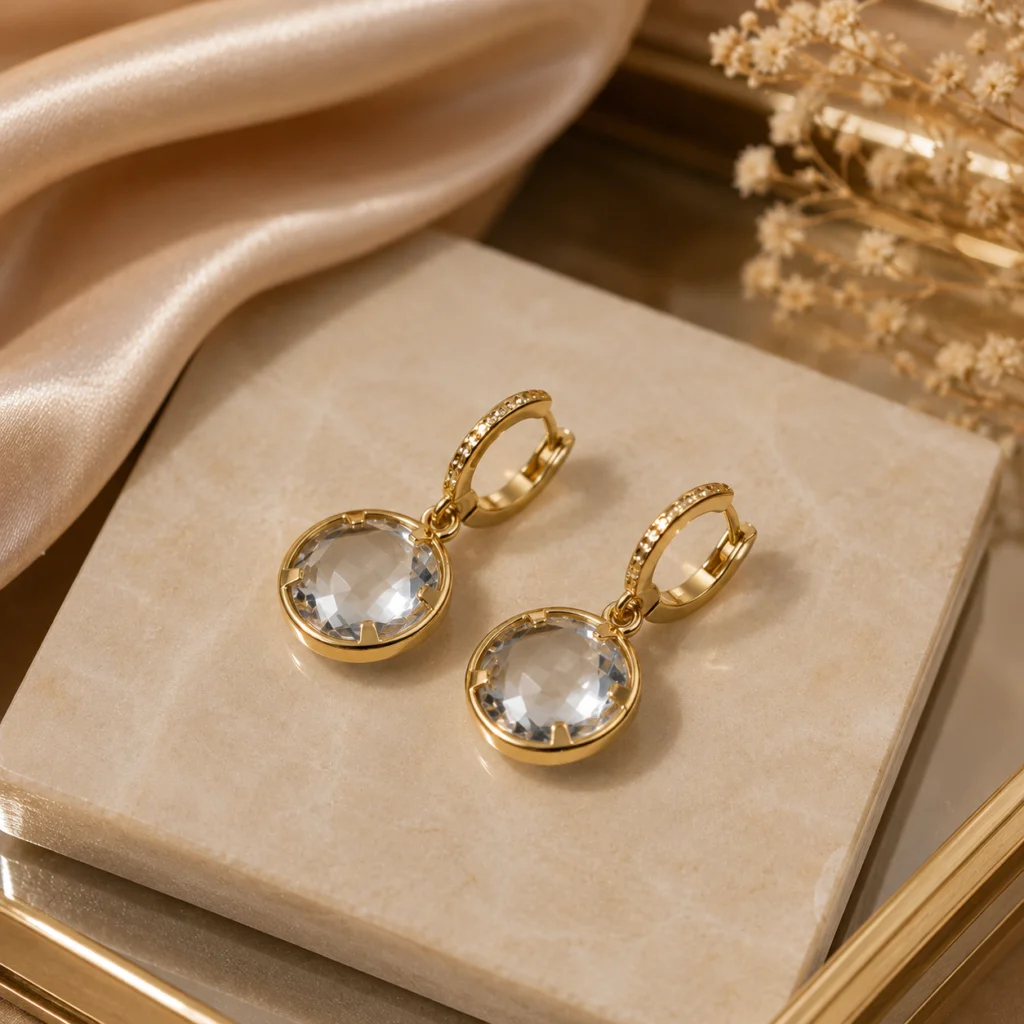 Lustre Glow Anti‑Tarnish Crystal Earrings