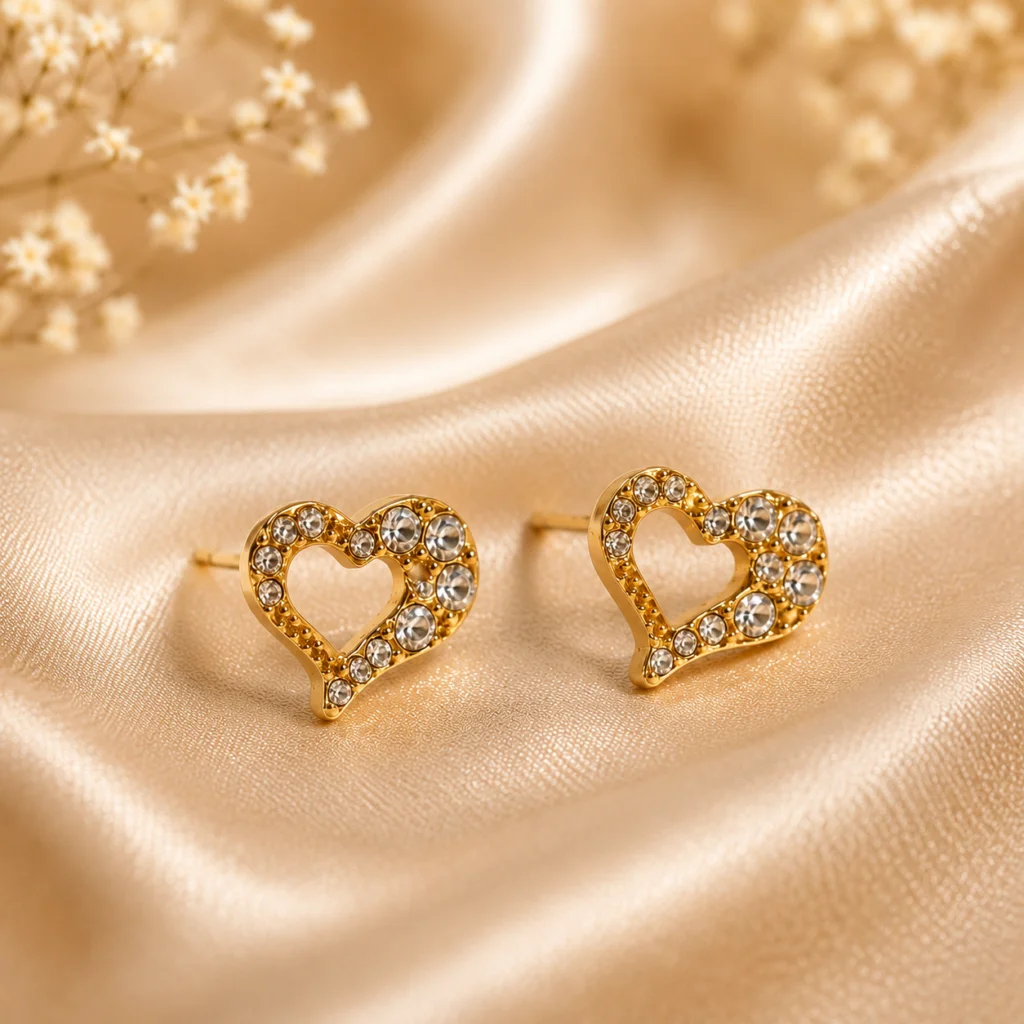 Eternal Heart Anti‑Tarnish Gemstone Earrings