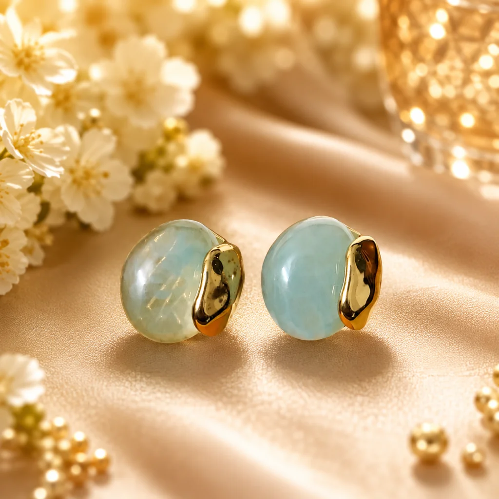Azure Glow Anti‑Tarnish Gemstone Earrings