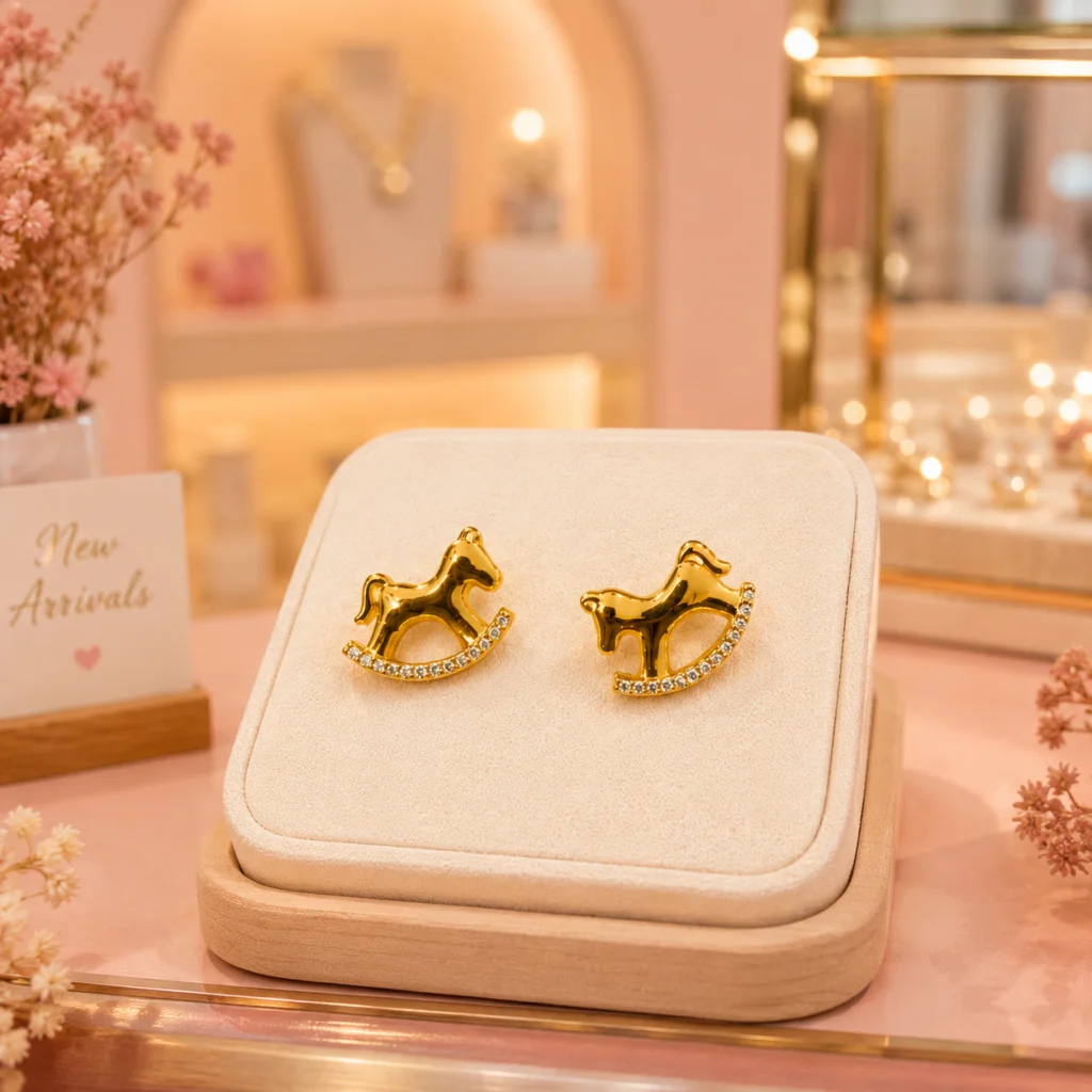 Gallop Glow Anti‑Tarnish Rocking Horse Earrings