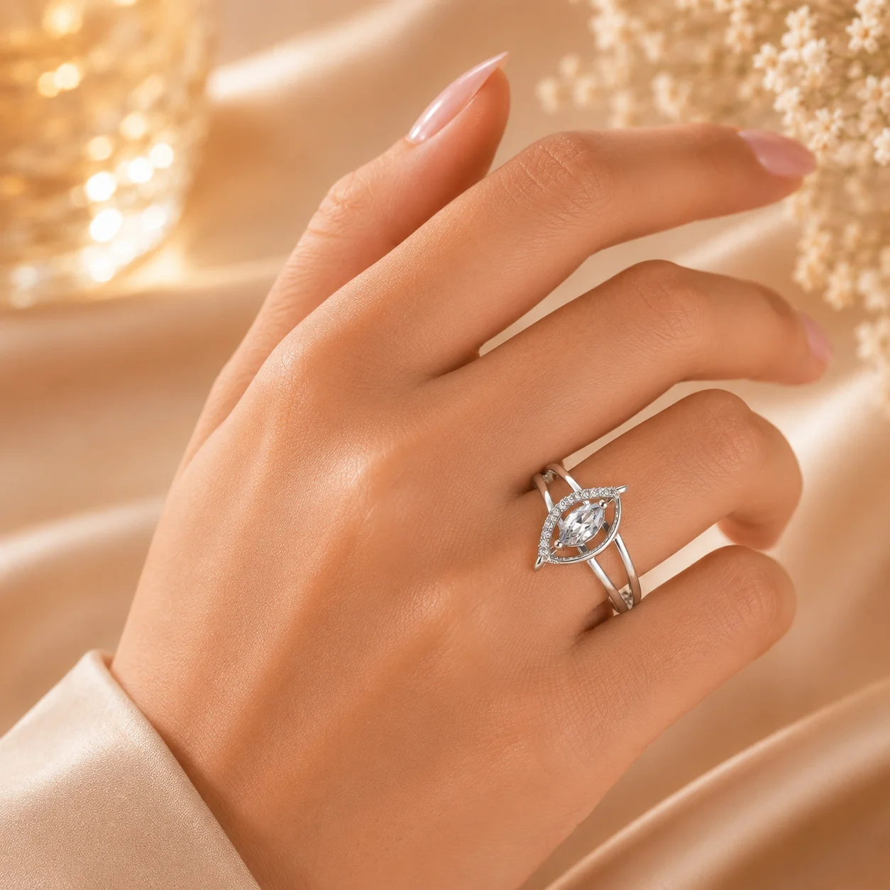 Lustre Halo Adjustable Anti‑Tarnish Ring - Image 2