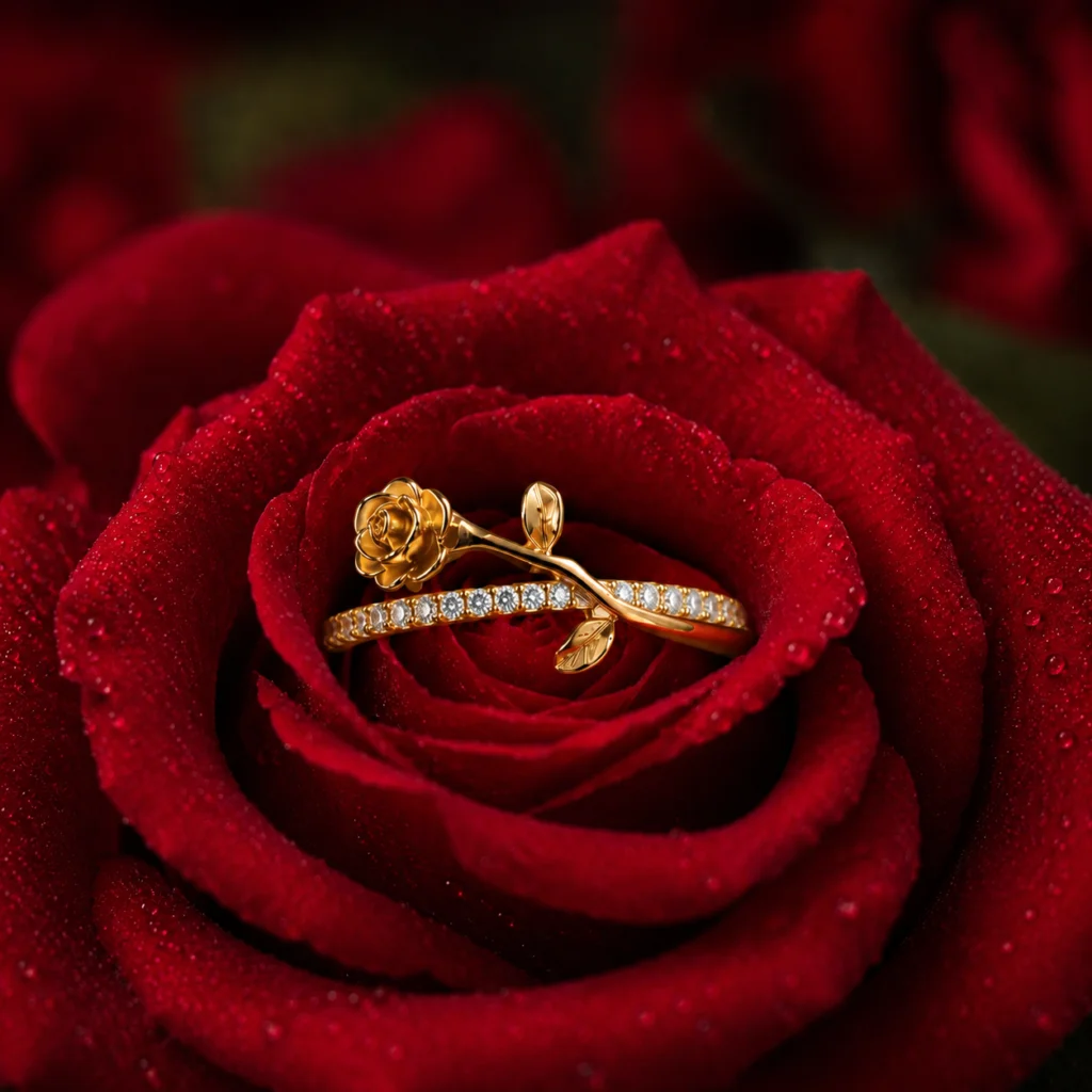Rosé Stem Adjustable Anti‑Tarnish Rings