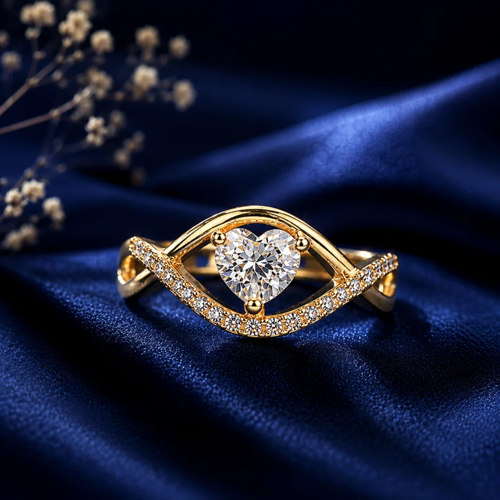 Heartlight Adjustable Anti‑Tarnish Ring
