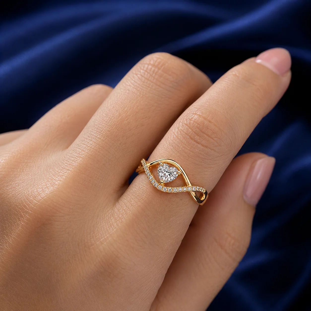 Heartlight Adjustable Anti‑Tarnish Ring - Image 2