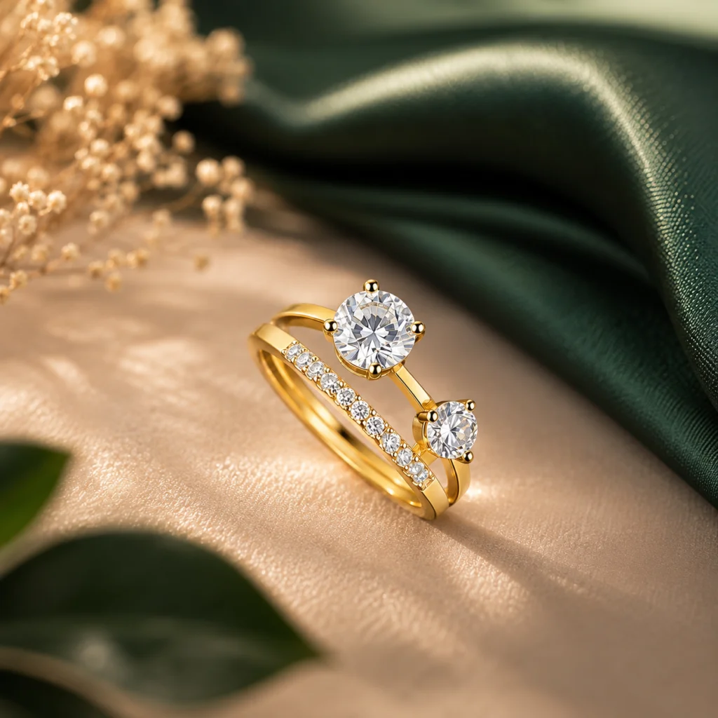 Twin Radiance Adjustable Anti‑Tarnish Rings