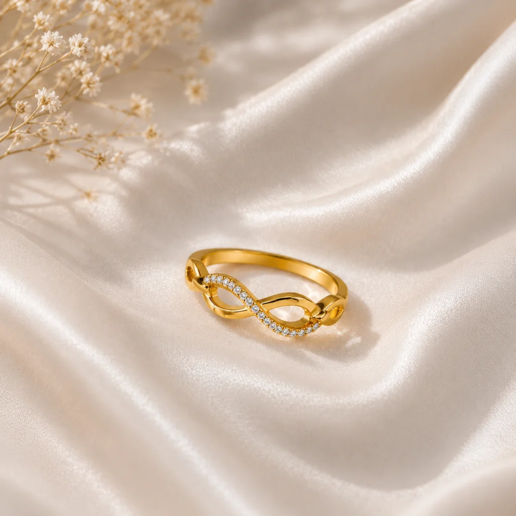 Infinity Glow Adjustable Anti‑Tarnish Ring