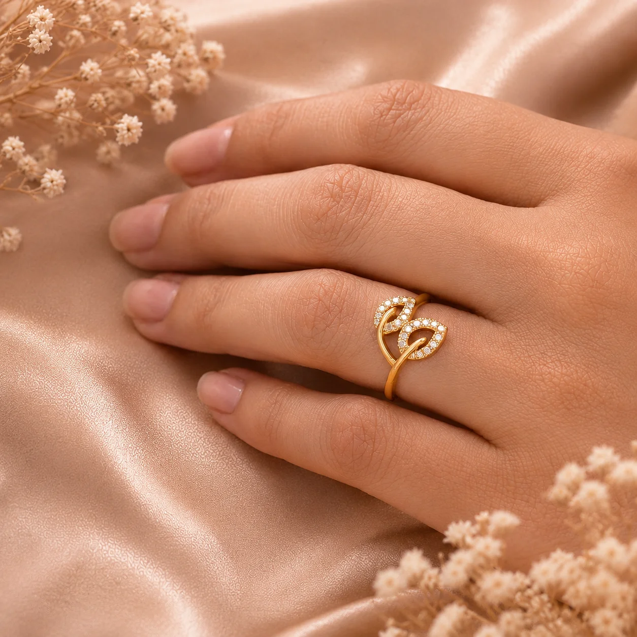 Leaf Whisper Anti‑Tarnish Ring