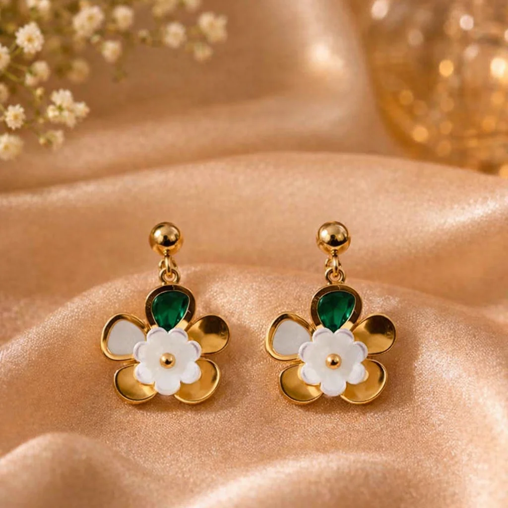 Bloom Aura Anti‑Tarnish Floral Earrings