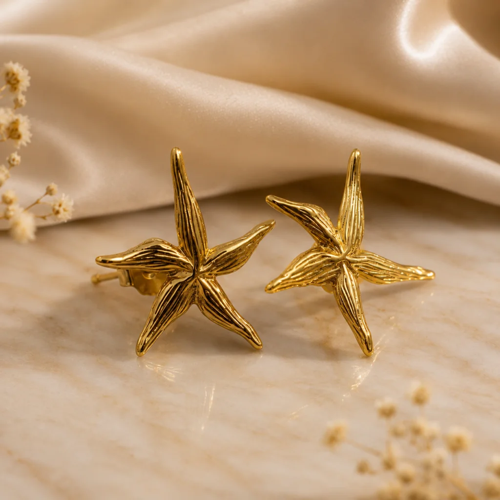Marine Elegance Gold‑Plated Starfish Earrings