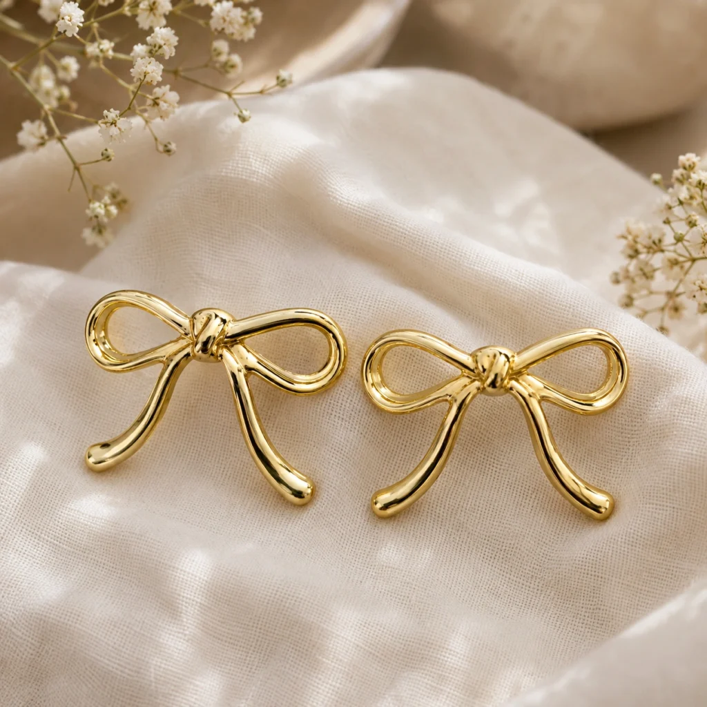 Golden Ribbon Elegance Earrings