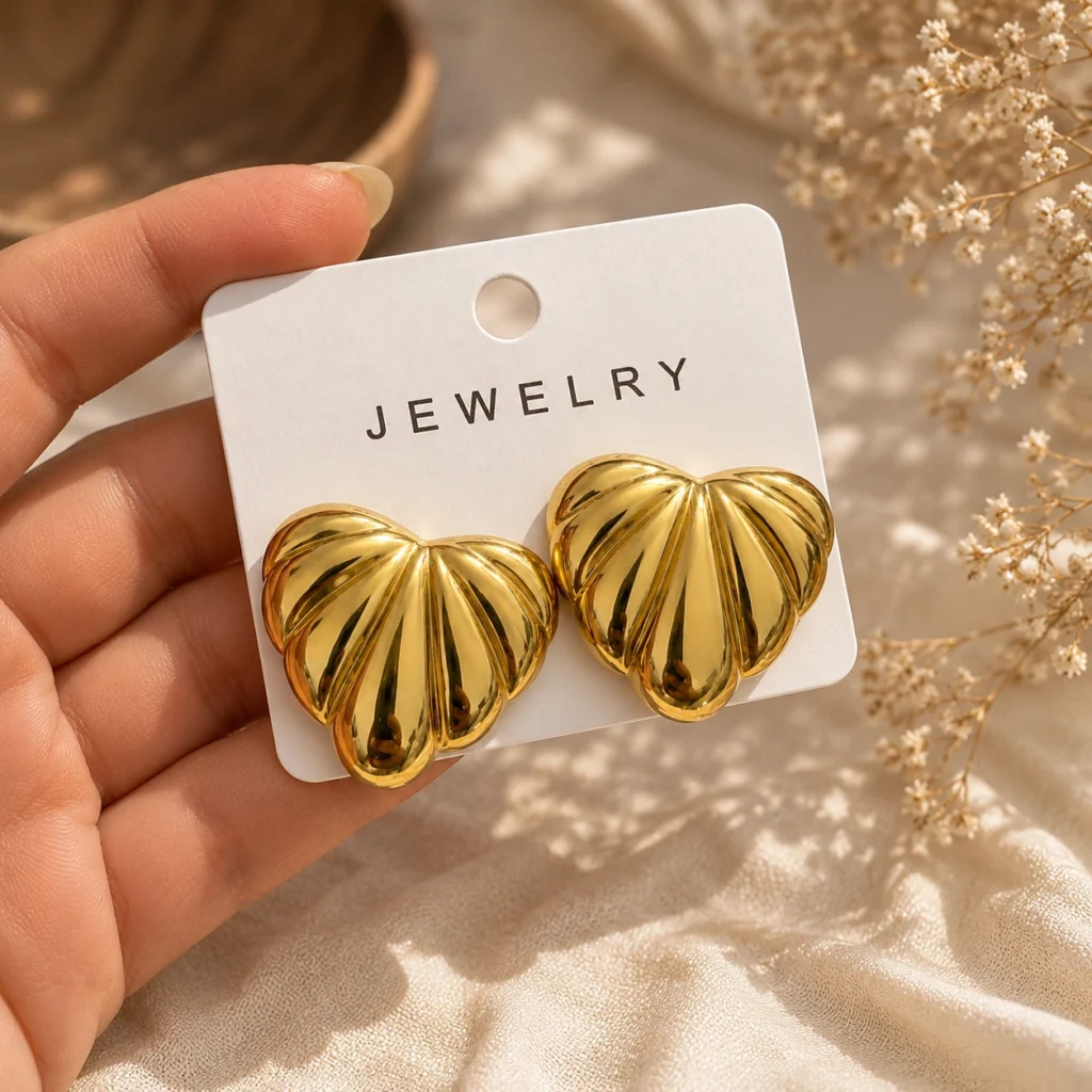 Golden Shell Radiance Earrings