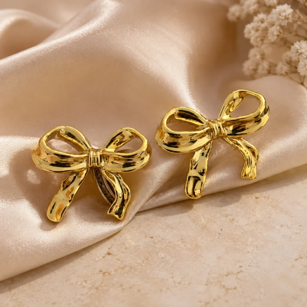 Golden Grace Bow Earrings