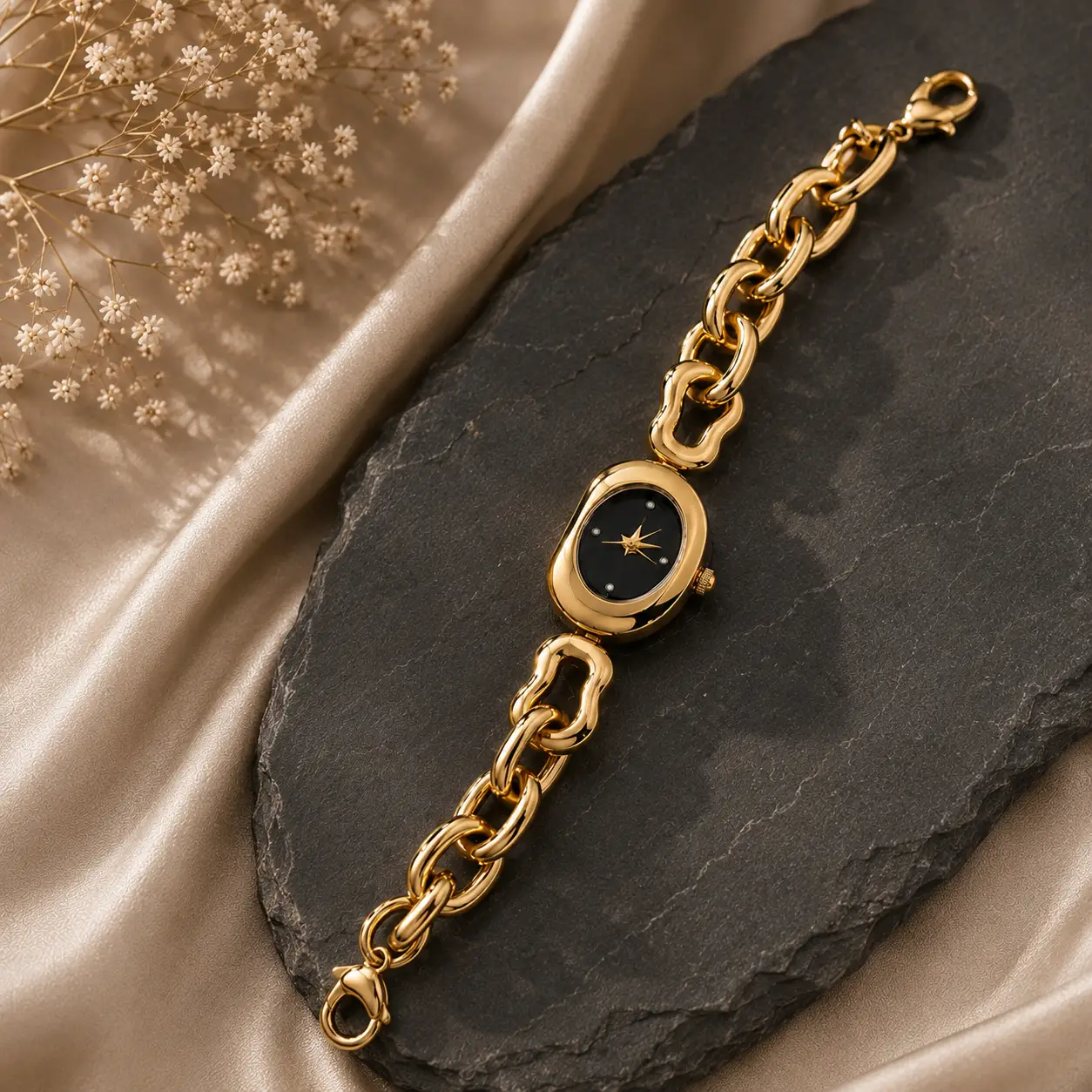 Starlight Oval Anti‑Tarnish Gold Watch - Image 2