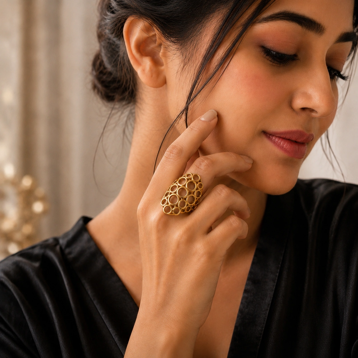 Orbit Glow Anti‑Tarnish Gold Ring - Image 2