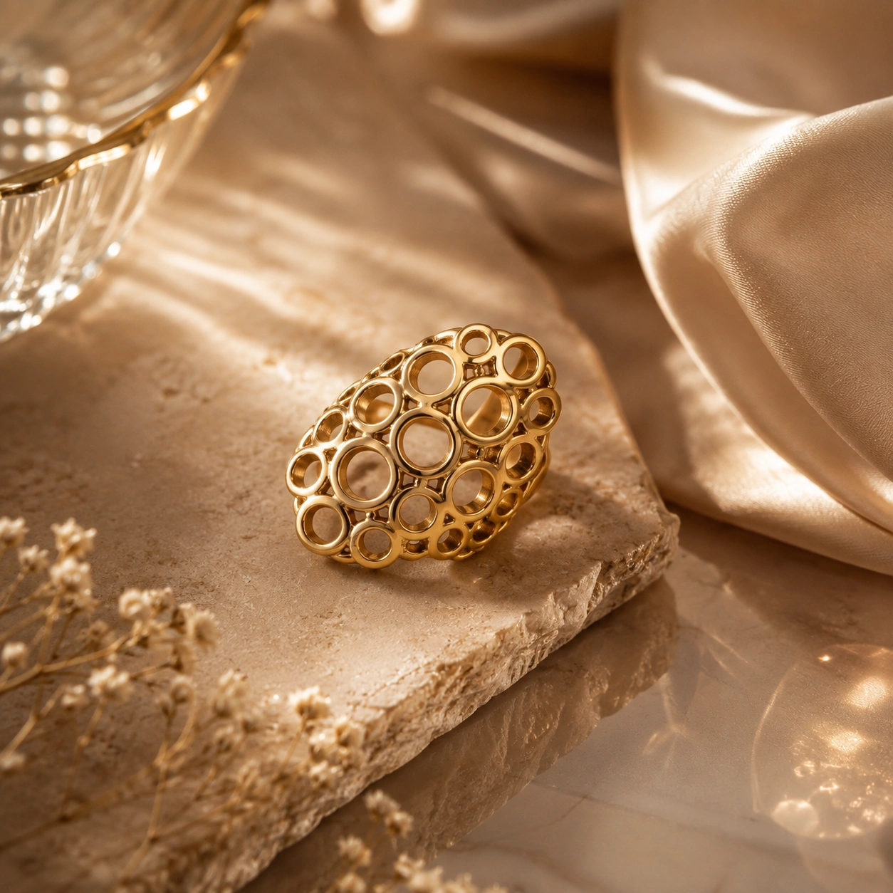 Orbit Glow Anti‑Tarnish Gold Ring