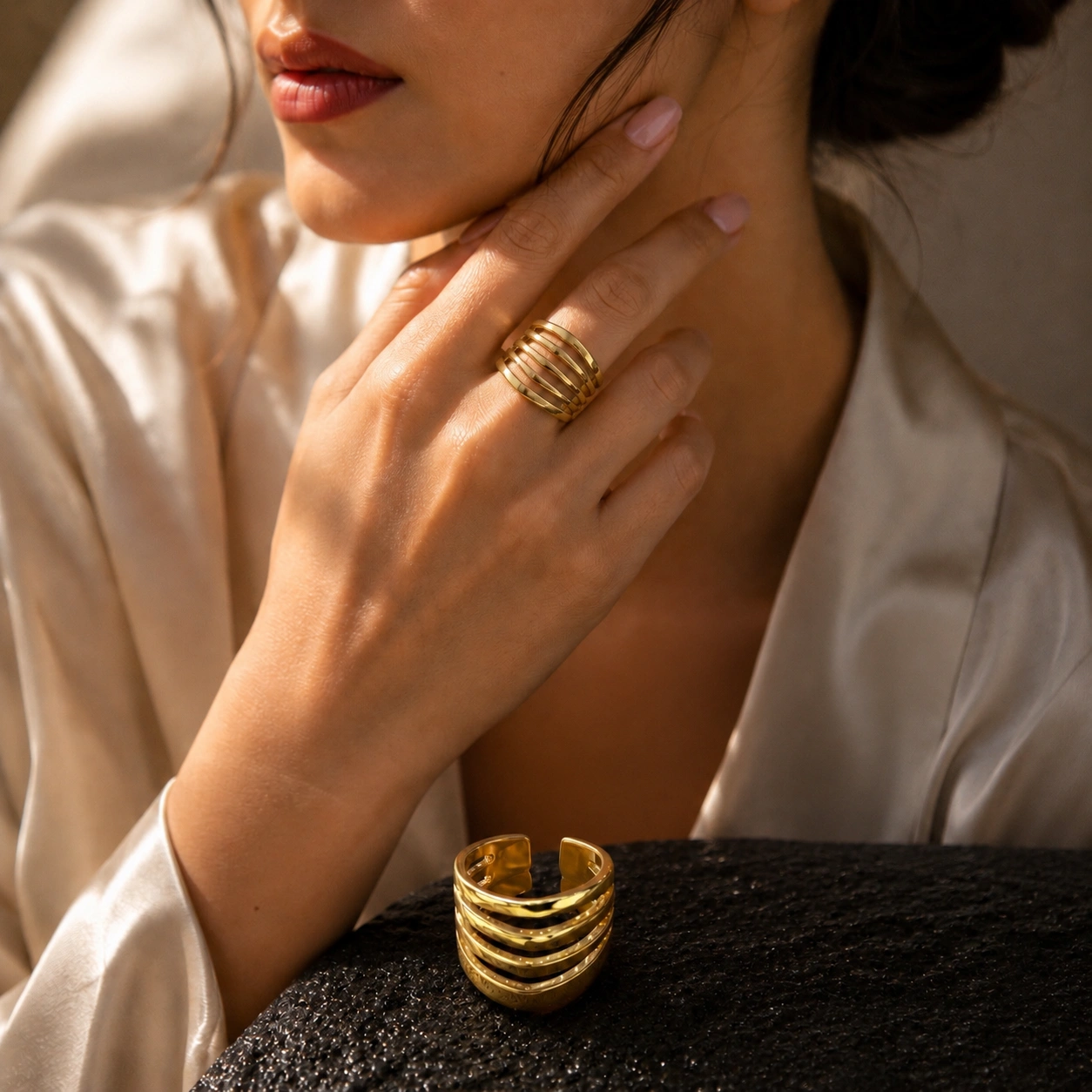 Radiant Bands Anti‑Tarnish Gold Ring - Image 2