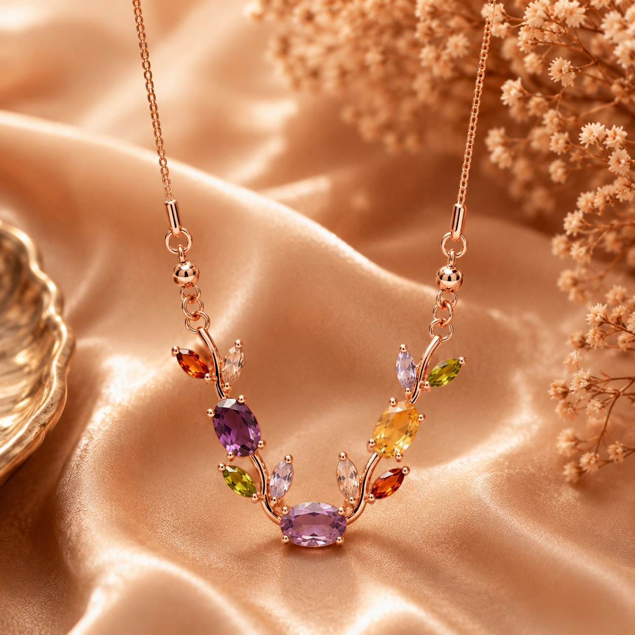 Gem Symphony Anti‑Tarnish Gold Necklace