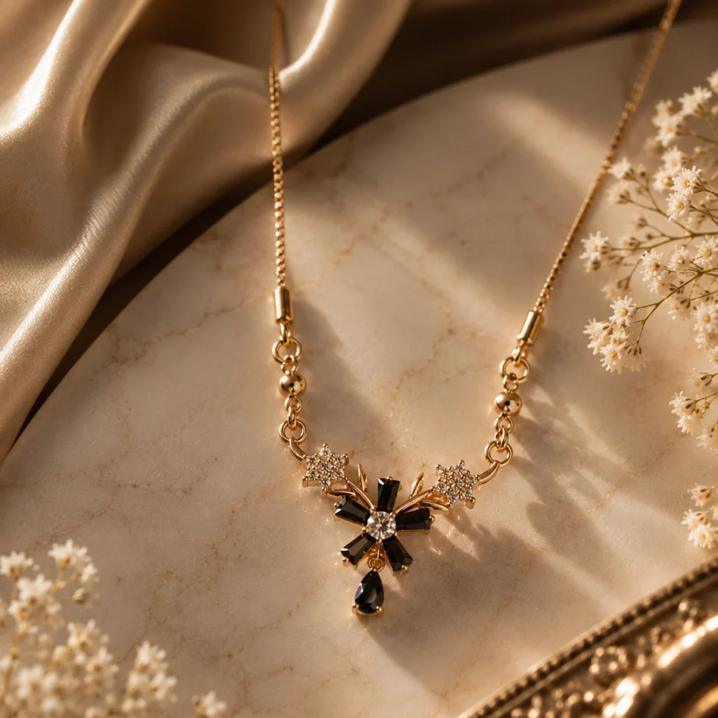 Sapphire Star Anti‑Tarnish Gold Necklace