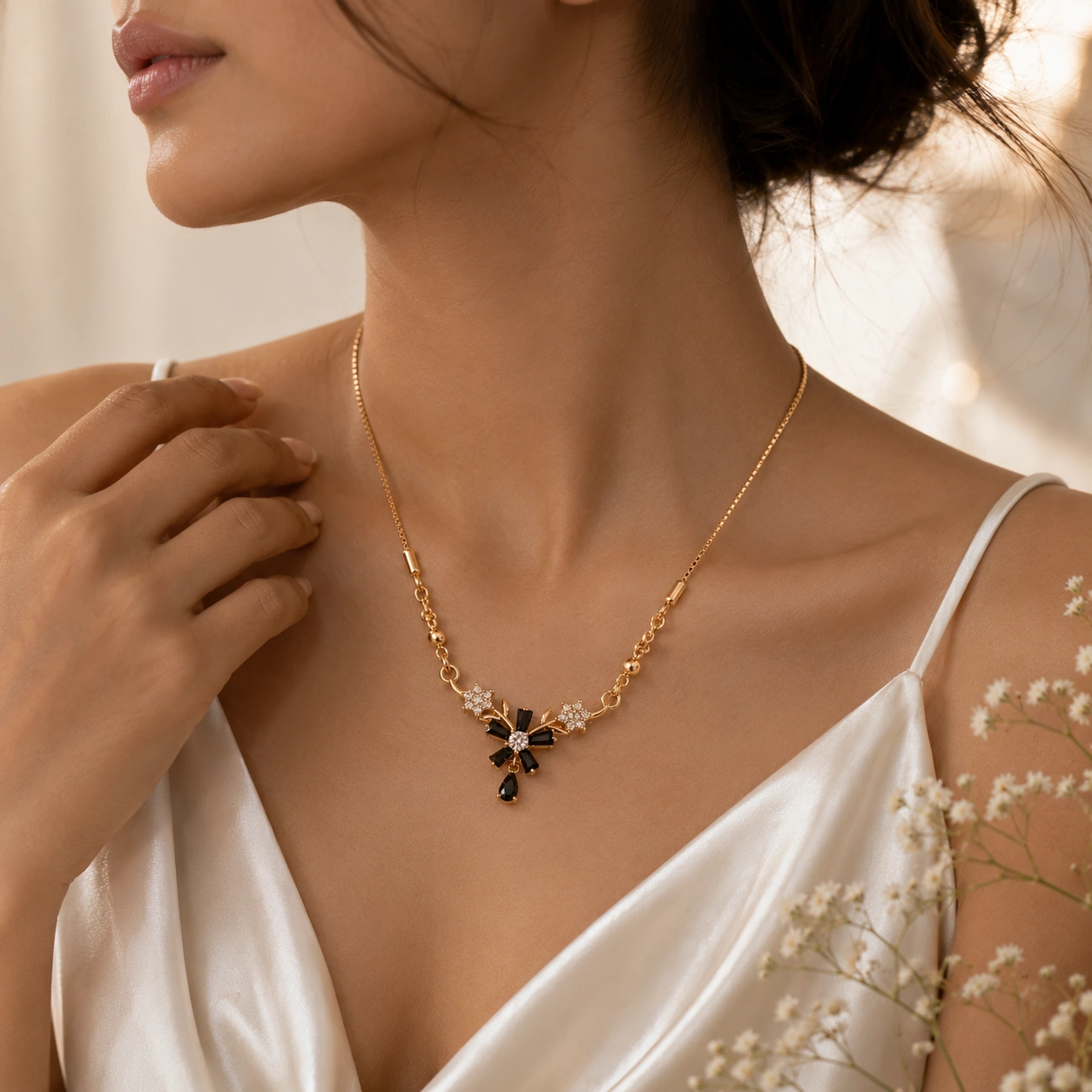 Sapphire Star Anti‑Tarnish Gold Necklace - Image 2