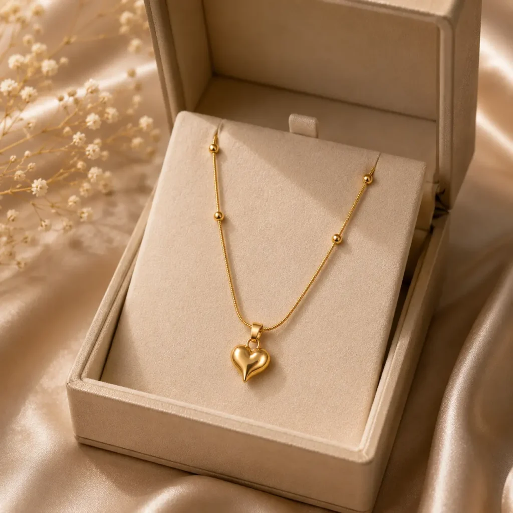 Heart Charm Anti‑Tarnish Gold Pendant