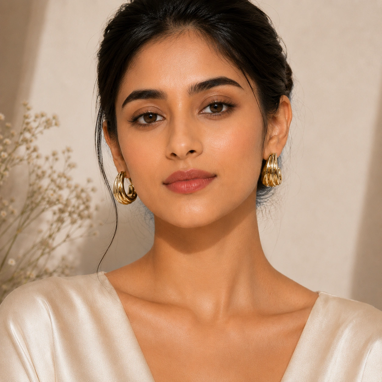Auric Curve Hoop Earrings - Image 2