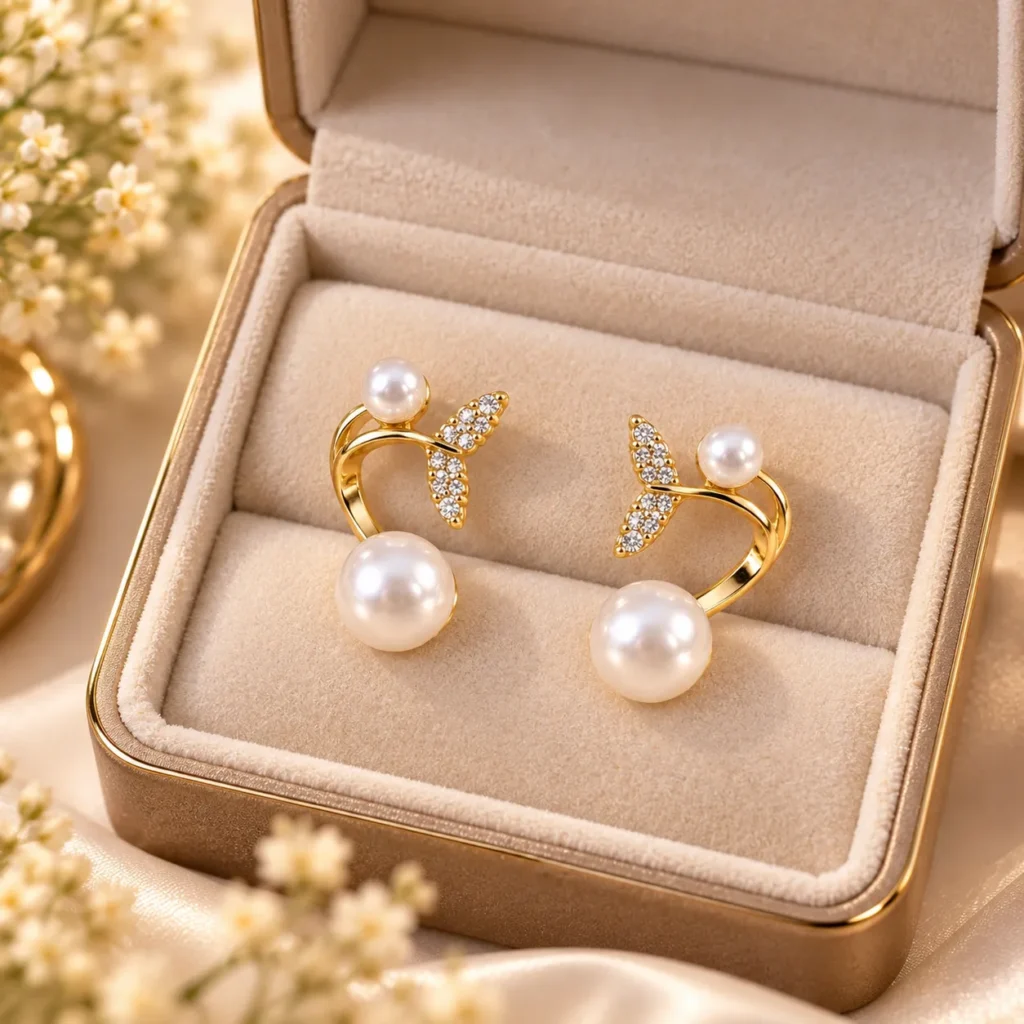 Pearl Butterfly Embrace Earrings